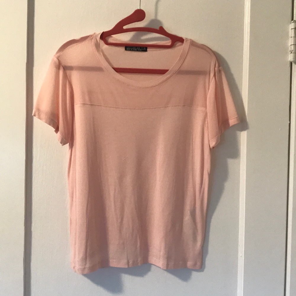 Pink top with mesh detail